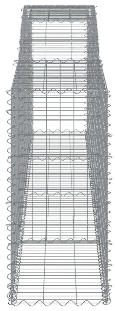 Συρματοκιβώτια Τοξωτά 8 τεμ. 400x50x100/120 εκ. Γαλβαν. Ατσάλι - Ασήμι