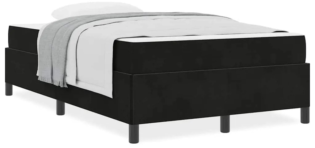 vidaXL Σκελετός Κρεβατιού Μαύρο και Λευκό 120 x 190 cm Βελούδο