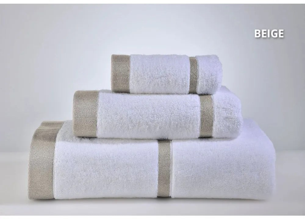 Πετσέτες Lydia (3τμχ) White-Beige Down Town Σετ Πετσέτες 90x150cm 100% Βαμβάκι
