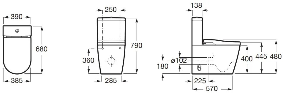 Επιδαπέδια λεκάνη Grohe Roca In Wash Inspira Rimless