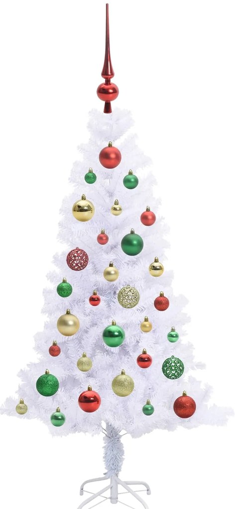 vidaXL Τεχνητό Χριστουγεννιάτικο Δέντρο Λευκό 120 cm PVC και Χάλυβας