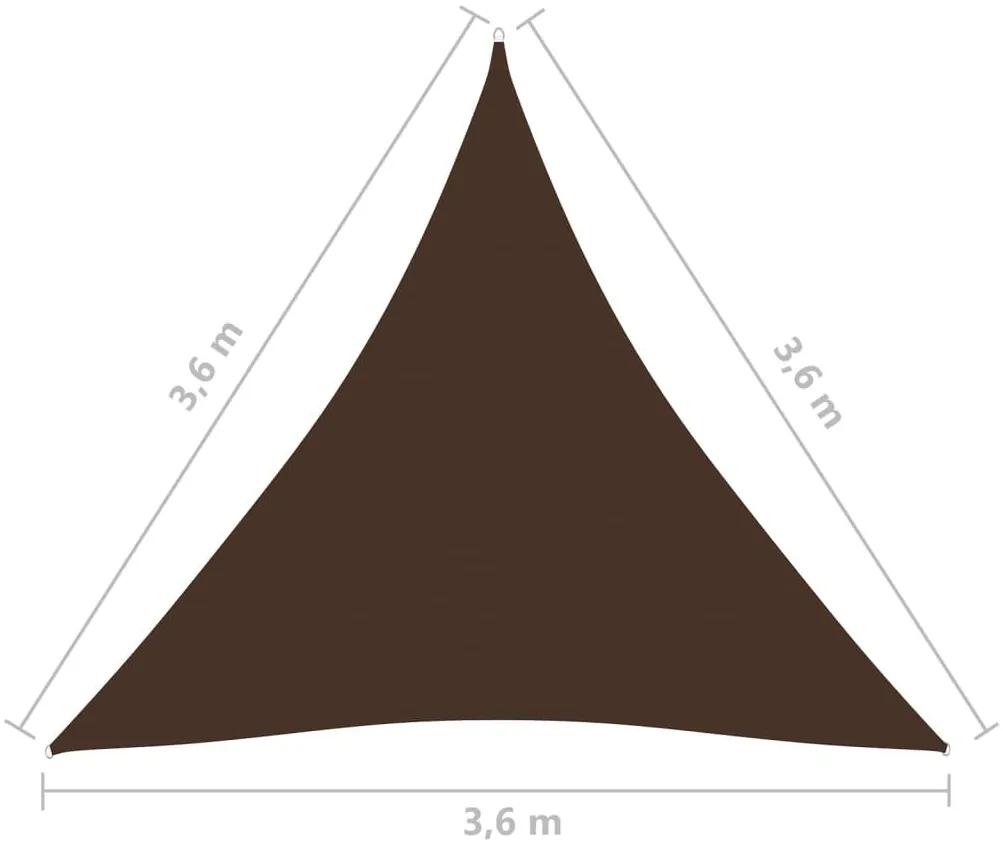 Πανί Σκίασης Τρίγωνο Καφέ 3,6 x 3,6 x 3,6 μ. Ύφασμα Oxford - Καφέ