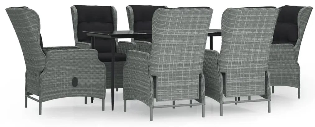 vidaXL Σετ Τραπεζαρίας Κήπου 7 Τεμαχίων Αν. Γκρι από Συνθετικό Ρατάν
