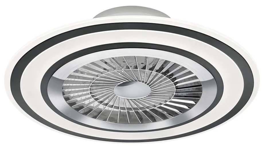 Ανεμιστήρας Οροφής RL Lighting Flaga R62743132 Χρώμιο-Μαύρος Ματ με Φως