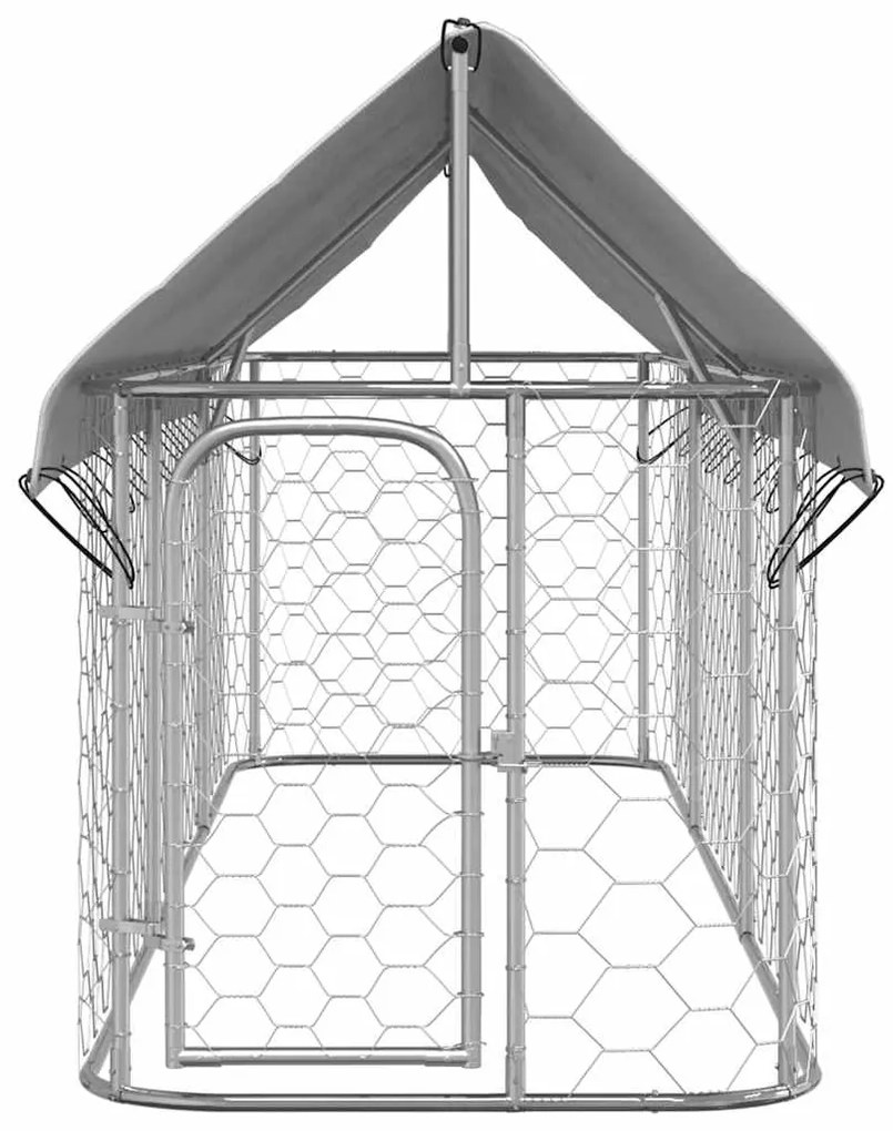 vidaXL Κλουβί Σκύλου Εξωτερικού Χώρου 400 x 100 x 150 εκ. με Στέγαστρο