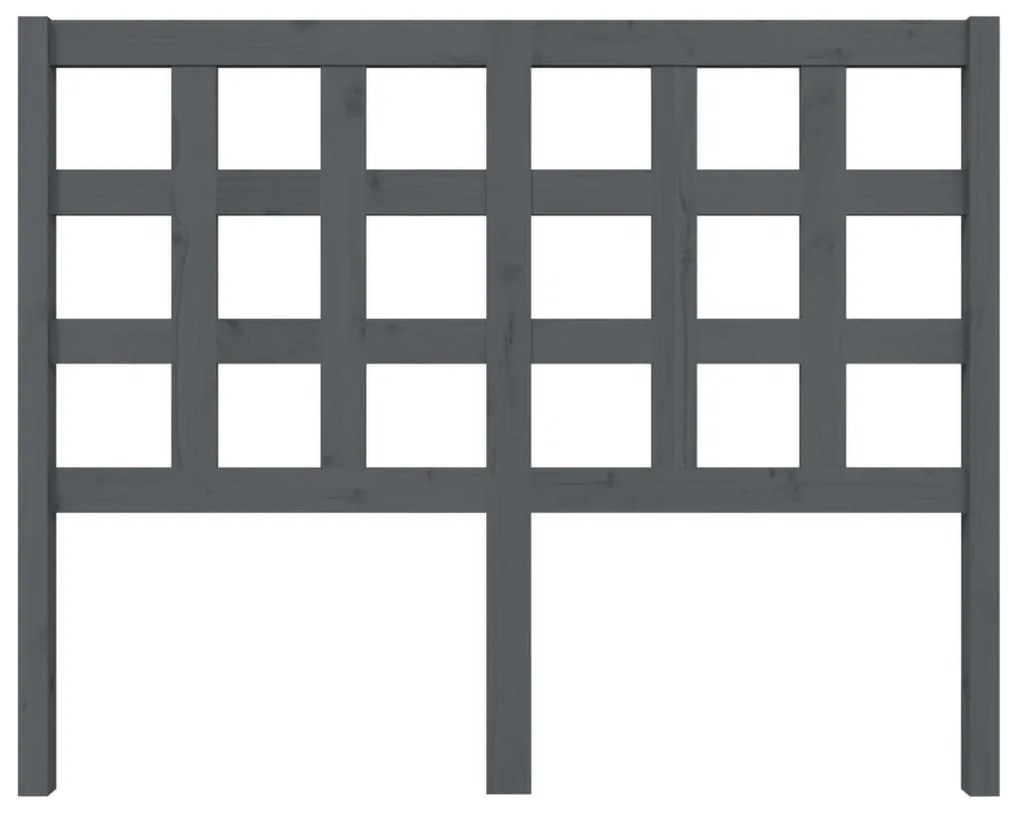 vidaXL Κεφαλάρι Κρεβατιού Γκρι 125,5 x 4 x 100 εκ. Μασίφ Ξύλο Πεύκου