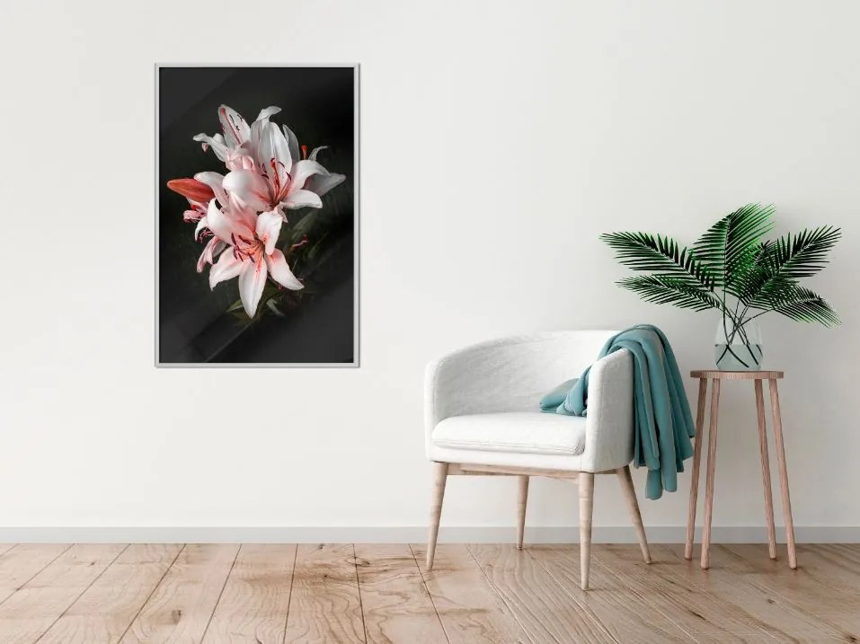 Αφίσα - Pale Pink Lilies - 20x30 - Χρυσό - Χωρίς πασπαρτού