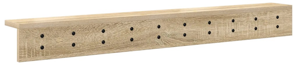 vidaXL Τοίχου Κρεμάστρα με ράφι Sonoma Δρυς 100 x 10.5 x 10.5 εκ