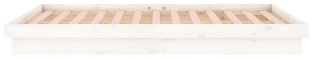 Πλαίσιο Κρεβατιού LED Λευκό 120x190 εκ. Μικρό Διπλό Μασίφ Ξύλο - Λευκό