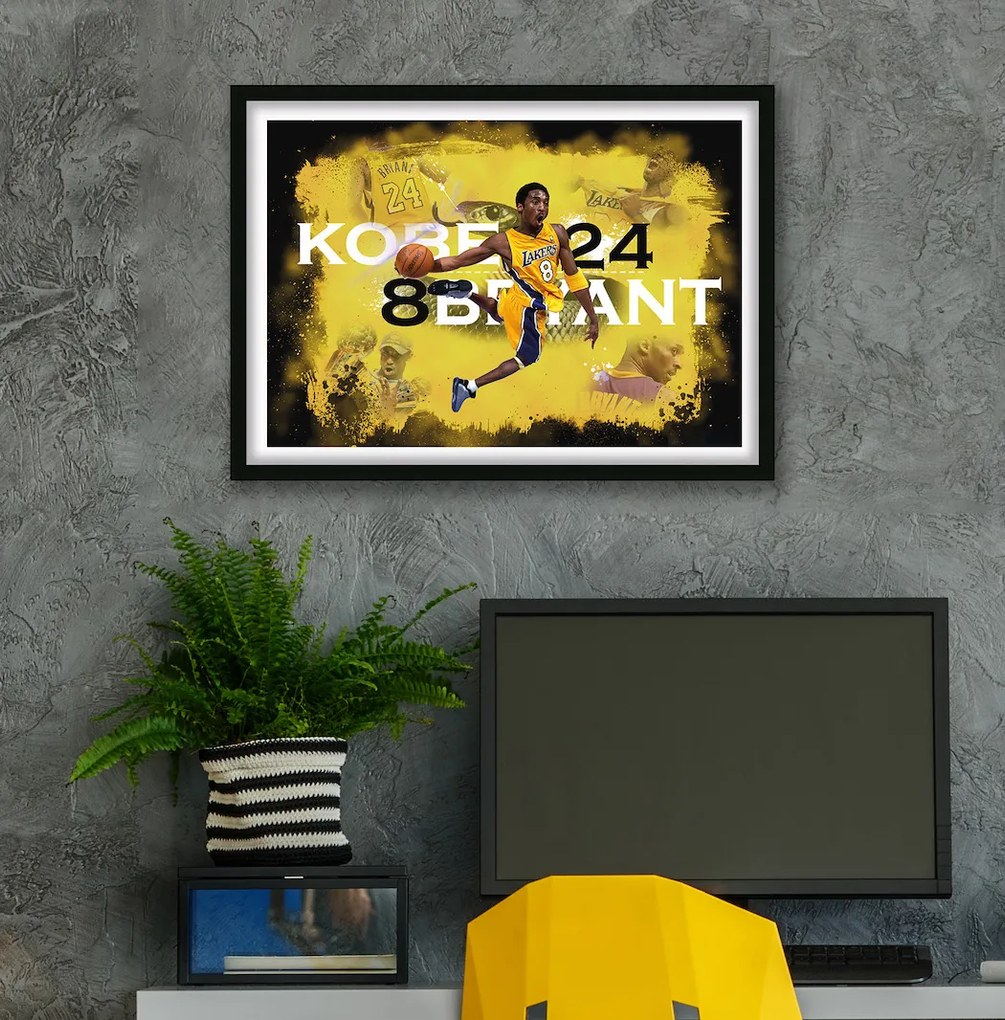 Πόστερ &amp; Κάδρο Kobe Bryant SNK257 30x40cm Μαύρο Ξύλινο Κάδρο (με πόστερ)