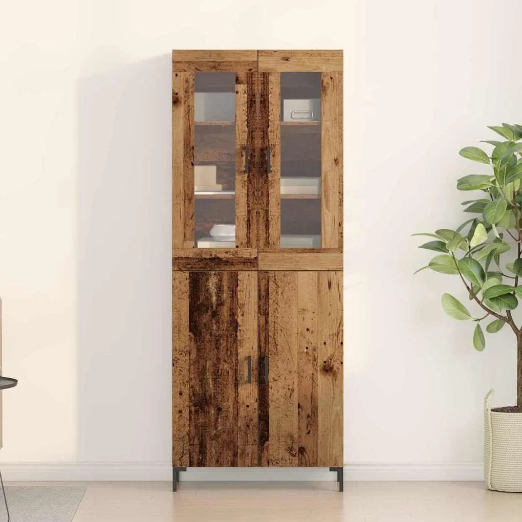 vidaXL Highboard Επιτοίχιο 2 pcs Παλαιό ξύλο 69.5 x 34 x 180 εκ.