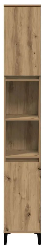 vidaXL Ντουλάπι μπάνιου Δρυς τεχνίτης 30x30x190 cm Κατασκευασμένο ξύλο