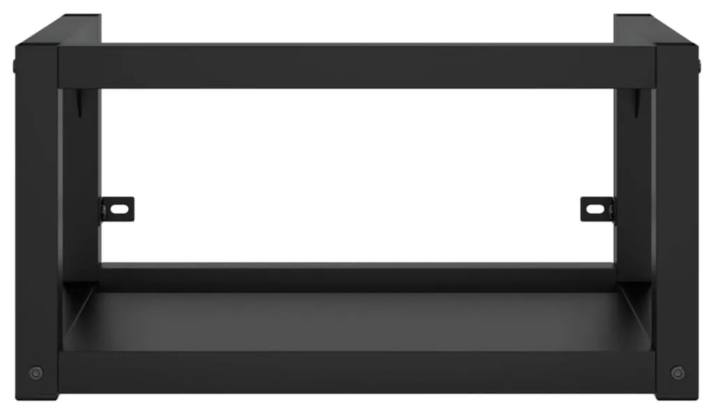 vidaXL Σκελετός Νιπτήρα Μπάνιου με Εντοιχισμένο Νιπτήρα Μαύρος Σίδερο