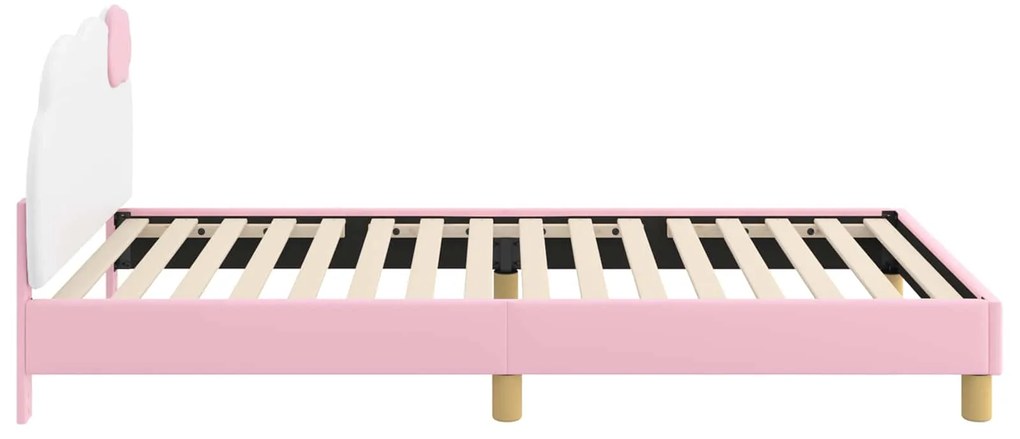 vidaXL Κρεβάτι Παιδικής Κρεβατοκάμαρας με Κεφαλάκι Ροζ 80 x 200 cm PU