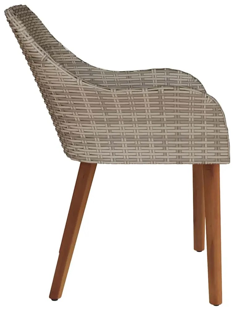 vidaXL Καρέκλα Κήπου 2 pcs Μαύρο 62.5 x 55 x 82 εκ συνθετικό ρατάν