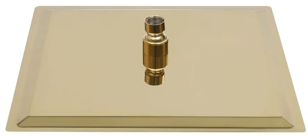 vidaXL Κεφαλή Nτους Βροχή Τετράγωνη Χρυσή 30x30 εκ. Ανοξείδωτο Ατσάλι