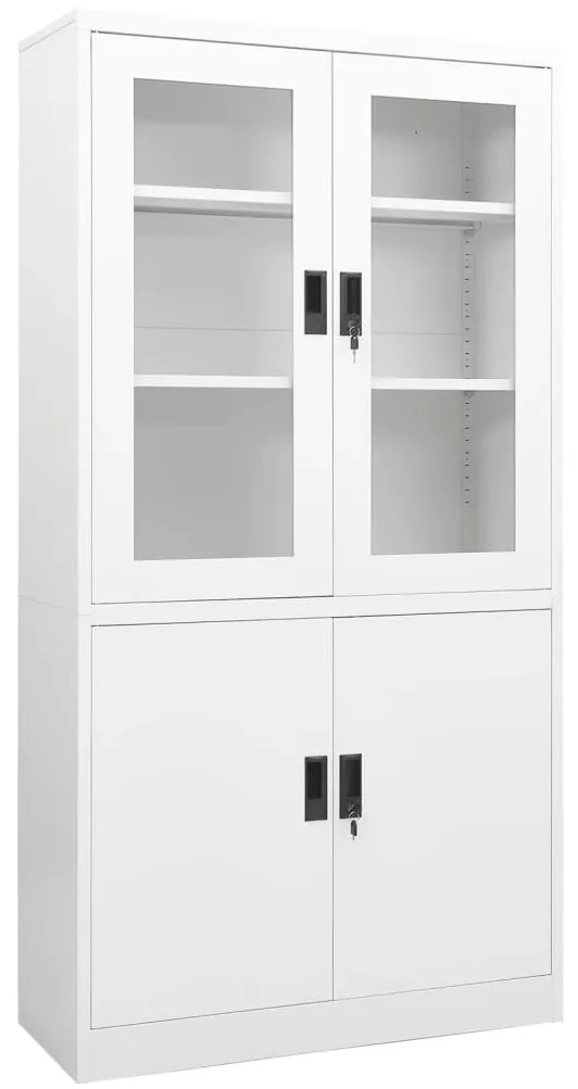 vidaXL Ντουλάπα Γραφείου 90 x 40 x 180 εκ. Λευκή Ατσάλινη