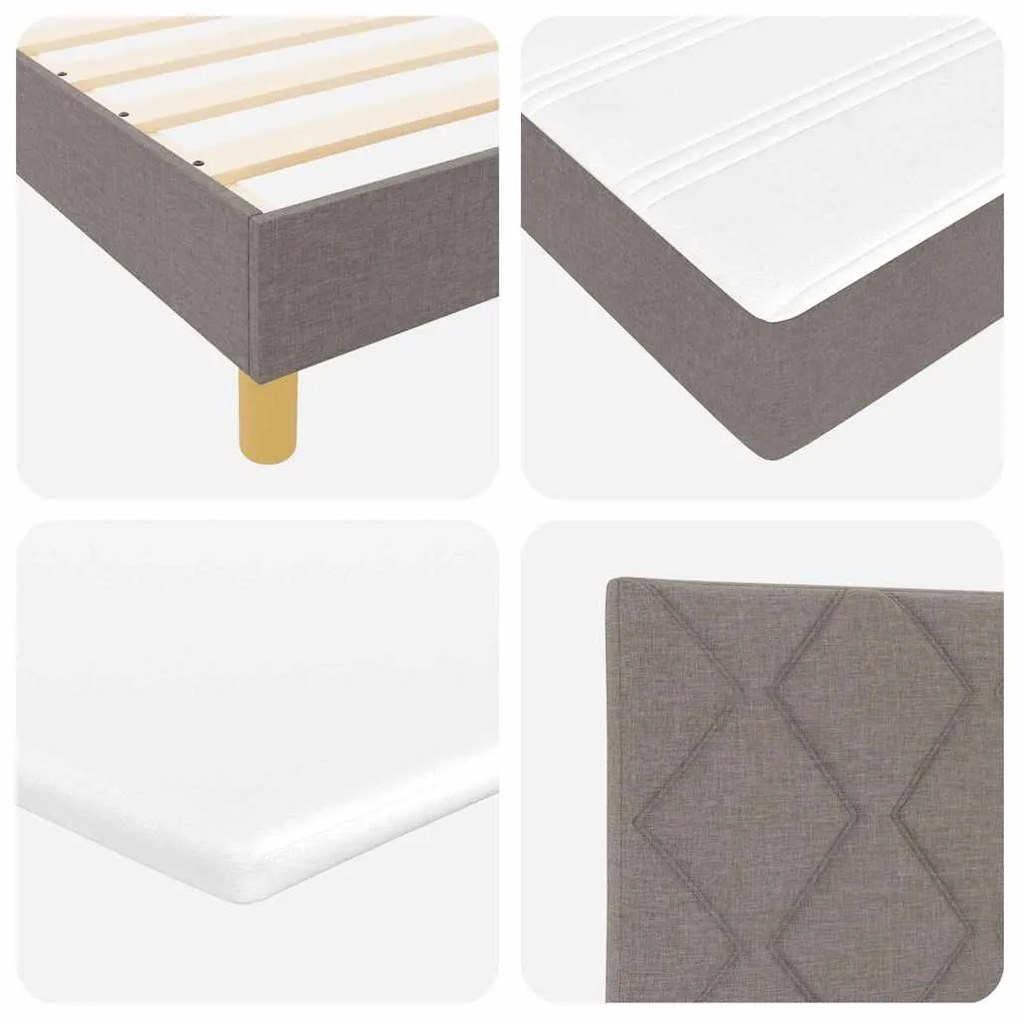 vidaXL Κρεβάτι με Ελατήρια με στρώμα Taupe 80 x 200 cm ύφασμα