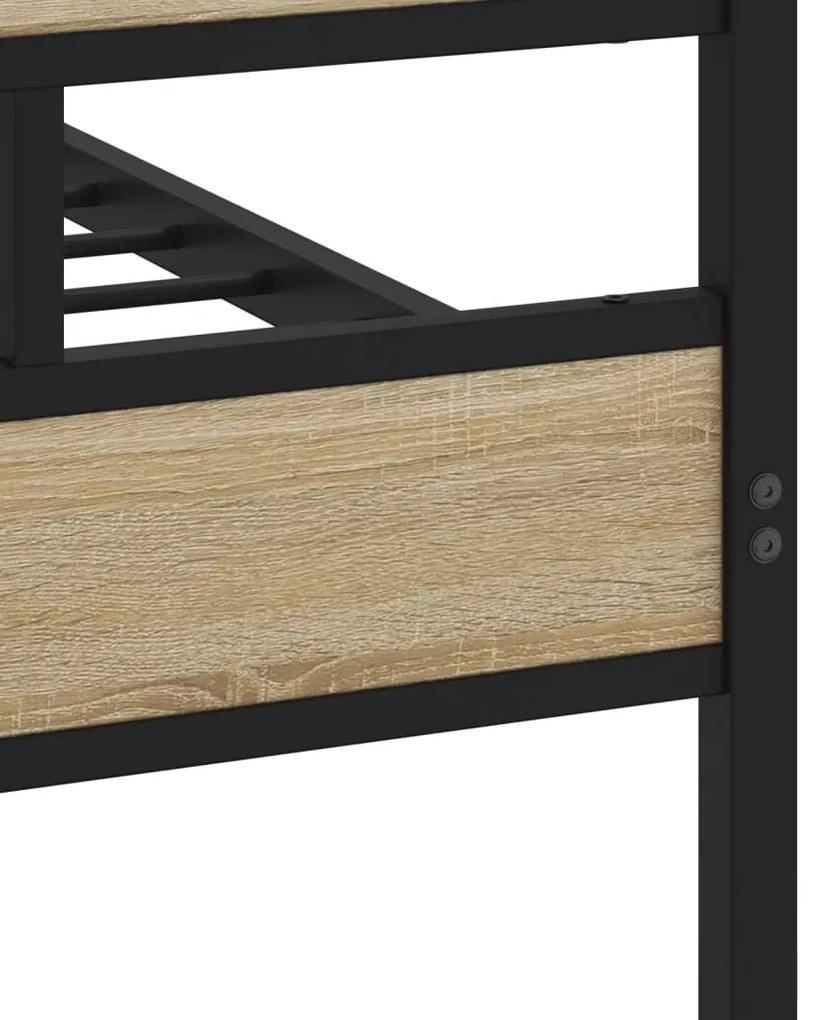 vidaXL Σκελετός Κρεβ. Χωρίς Στρώμα Sonoma Δρυς 200x200 εκ. Μεταλλικό