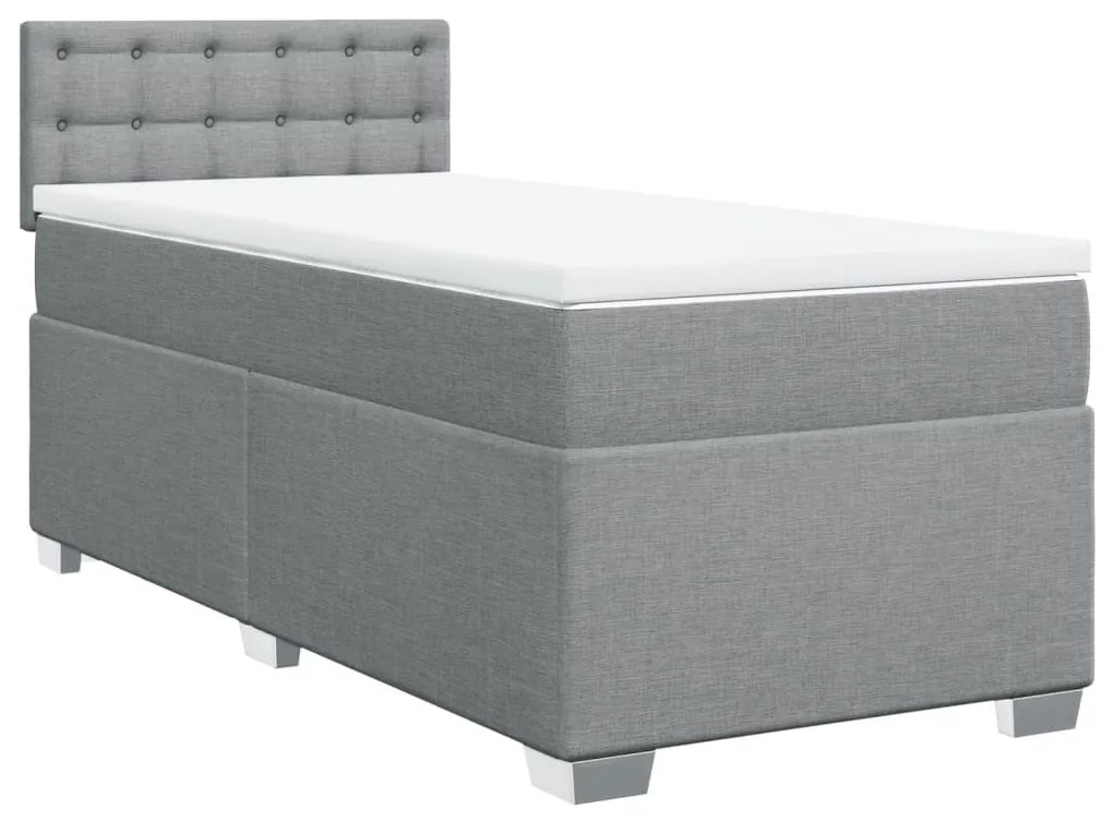 ΚΡΕΒΑΤΙ BOXSPRING ΜΕ ΣΤΡΩΜΑ ΑΝΟΙΧΤΟ ΓΚΡΙ 90X200 ΕΚ. ΥΦΑΣΜΑΤΙΝΟ 3288085