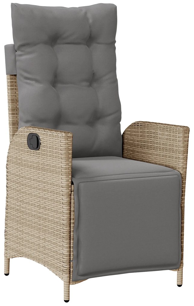 vidaXL Σετ Δείπνου Κήπου 9 Τεμαχίων σε Μπεζ Poly Rattan