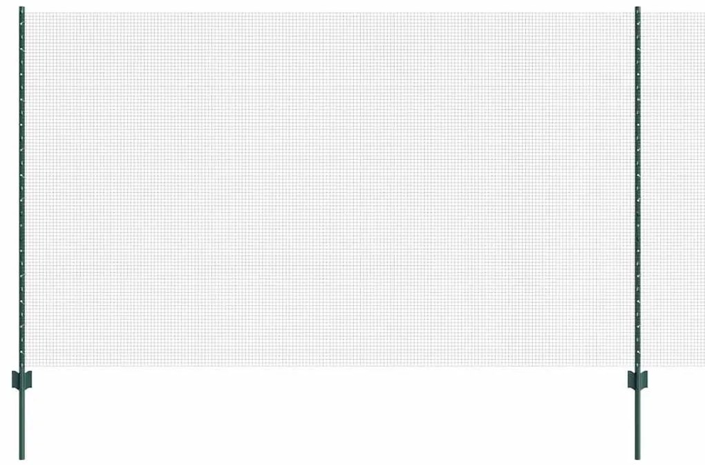 vidaXL Φράχτης με Στήλες. Πράσινο 1.4 x 10 m Ατσάλι