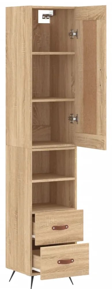 vidaXL Μπουφές Sonoma δρυς 34,5 x 34 x 180 εκ. από Επεξεργασμένο Ξύλο