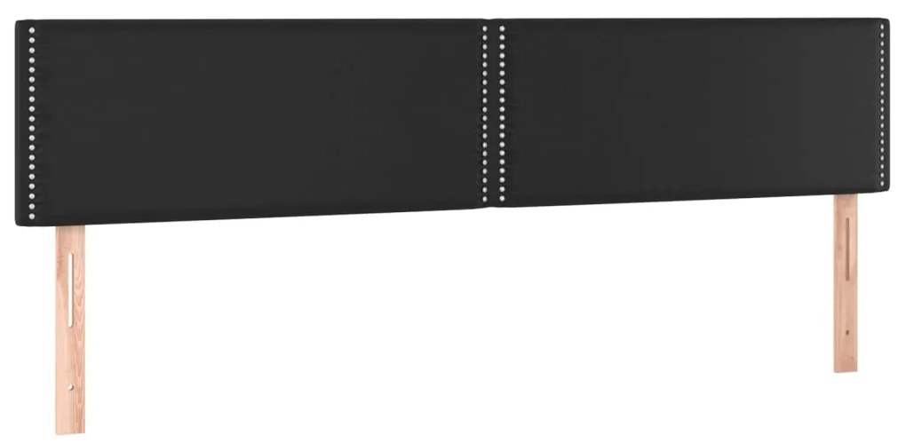 vidaXL Κεφαλάρι Κρεβατιού LED Μαύρο 200x5x78/88 εκ. Συνθετ. Δέρμα