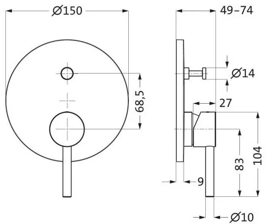 Εξωτερικά μέρη μπαταρίας λουτρού Herzbach Deep