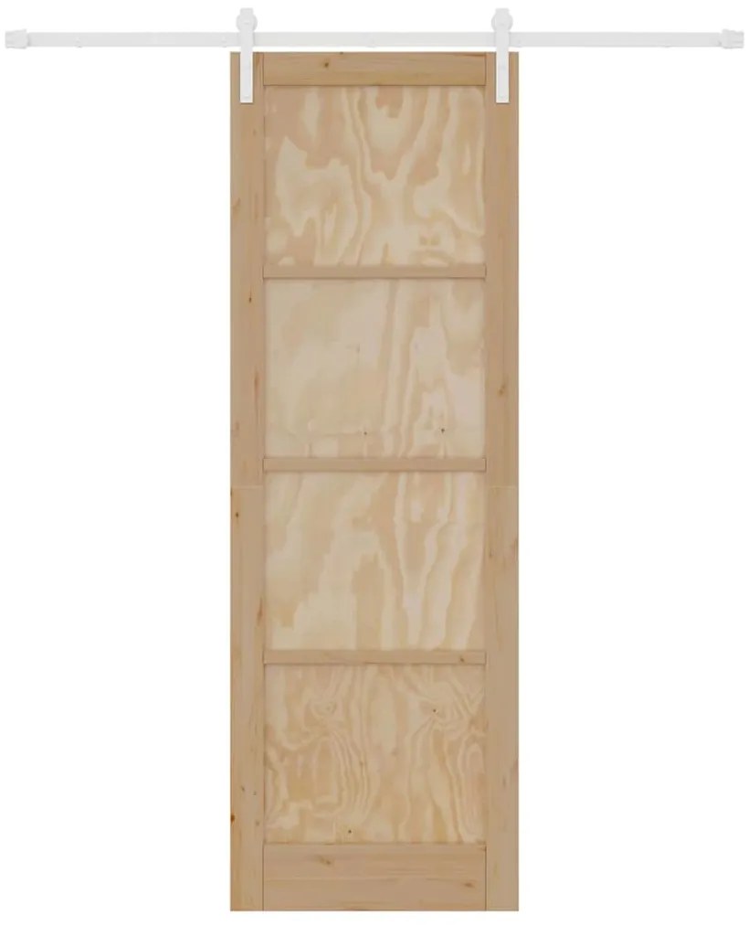 vidaXL Συρόμενη Πόρτα Φυσικό και λευκό 78 x 232 cm