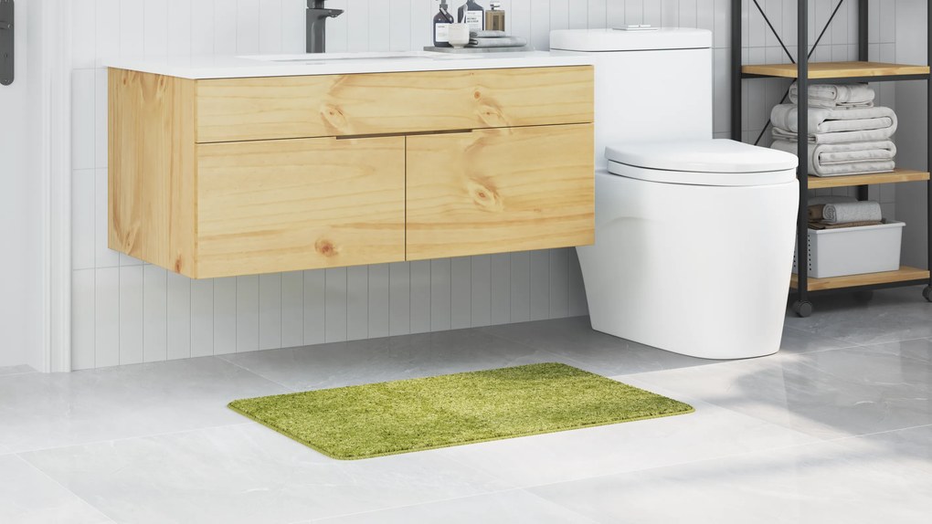 vidaXL πατάκι μπάνιου Ορθογώνιο Πράσινο 60x90 εκ Πολυπροπυλένιο Αντιολισθητικό