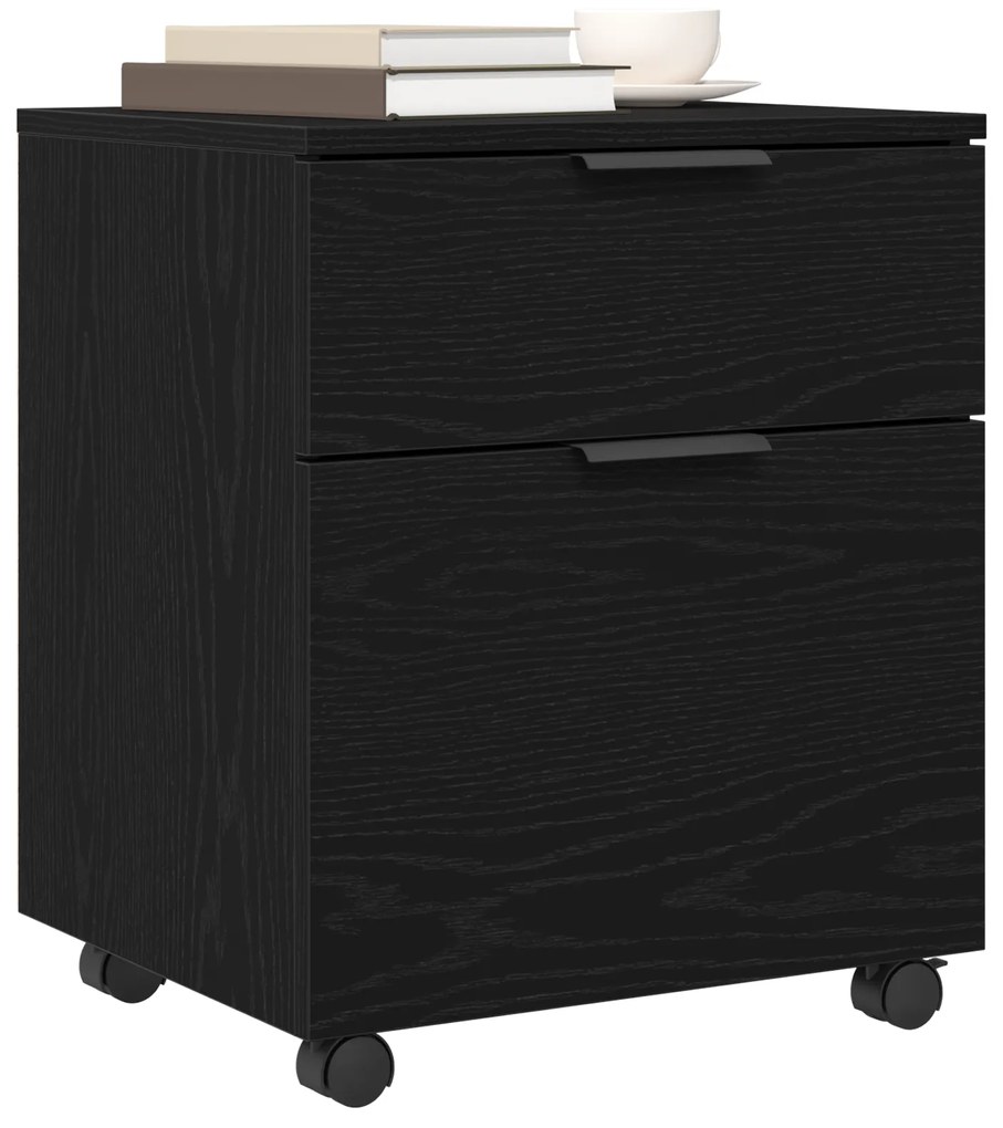 vidaXL Κινητός Φάκελος με Ρόδες Μαύρη Δρυς 45x38x54 εκ.