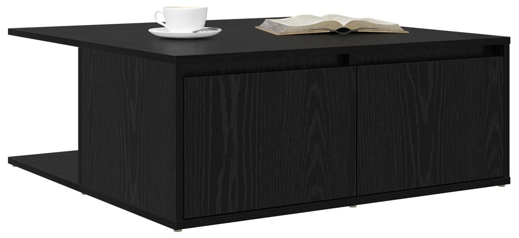 vidaXL Τραπεζάκι σαλονιού with Drawer Μαύρη δρυς 80 x 80 x 31 cm