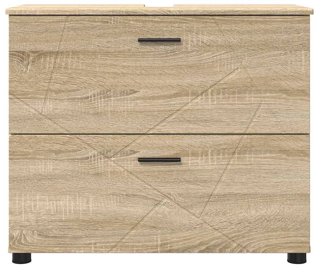 vidaXL Ντουλάπι Μπάνιου με συρτάρι Sonoma Δρυς 76,5 x 35 x 64 εκ