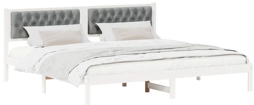 vidaXL Σκελετός Κρεβατιού με κεφαλάρι Ανοιχτό γκρι 200 x 200 cm