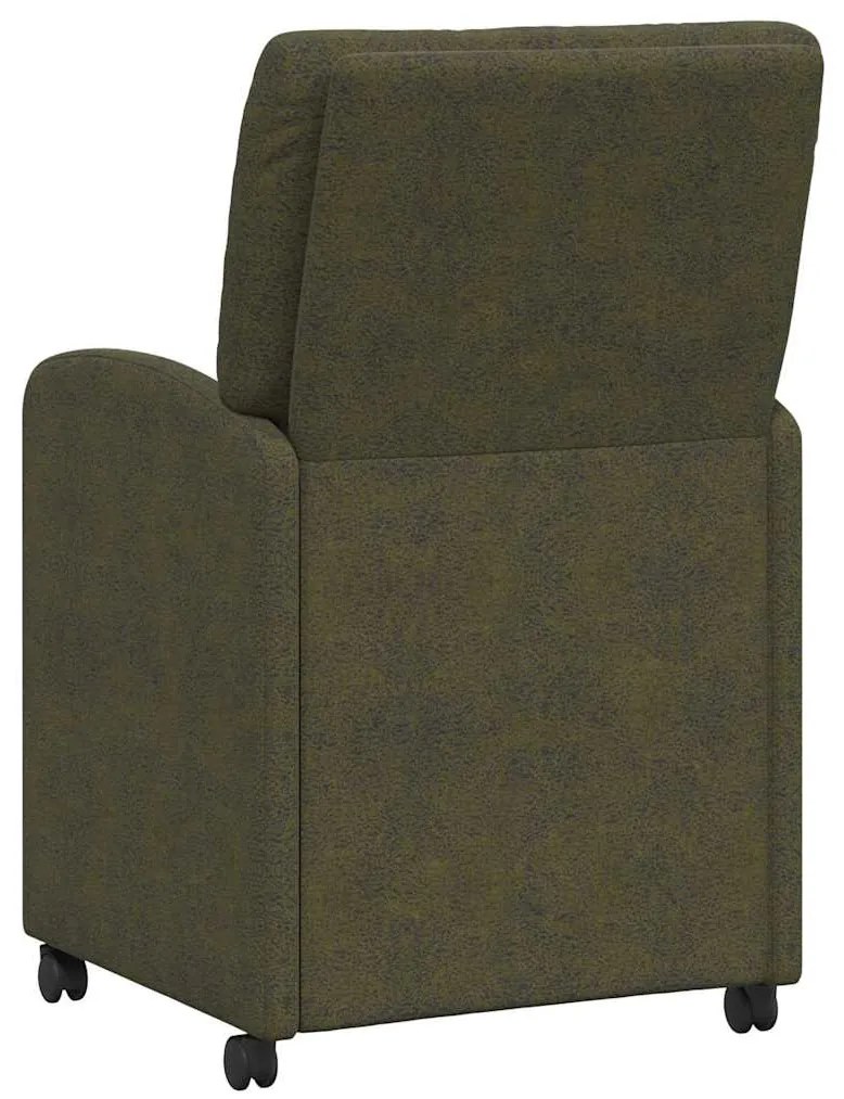 vidaXL Καρέκλες Φαγητού με Ρόδες με τροχούς 2 pcs Στρατιωτικό πράσινο