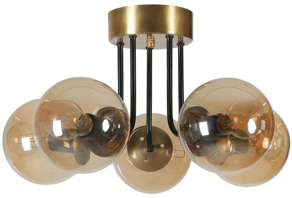 Φωτιστικό Οροφής - Πλαφονιέρα Pablo 846STL5151 Φ45x30cm 5xE27 40W Black-Gold Opviq