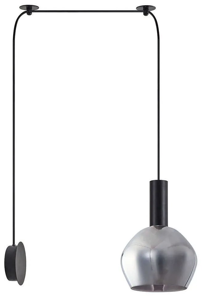 Φωτιστικό Τοίχου Adept Tube 77-8819 50x20x300cm 1xE27 60W Black-Smoke Homelighting