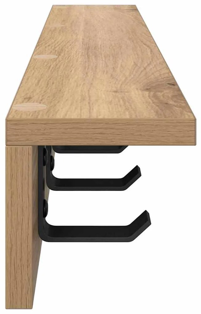 vidaXL Τοίχου Κρεμάστρα με ράφι artisan δρυς 60 x 10.5 x 10.5 εκ