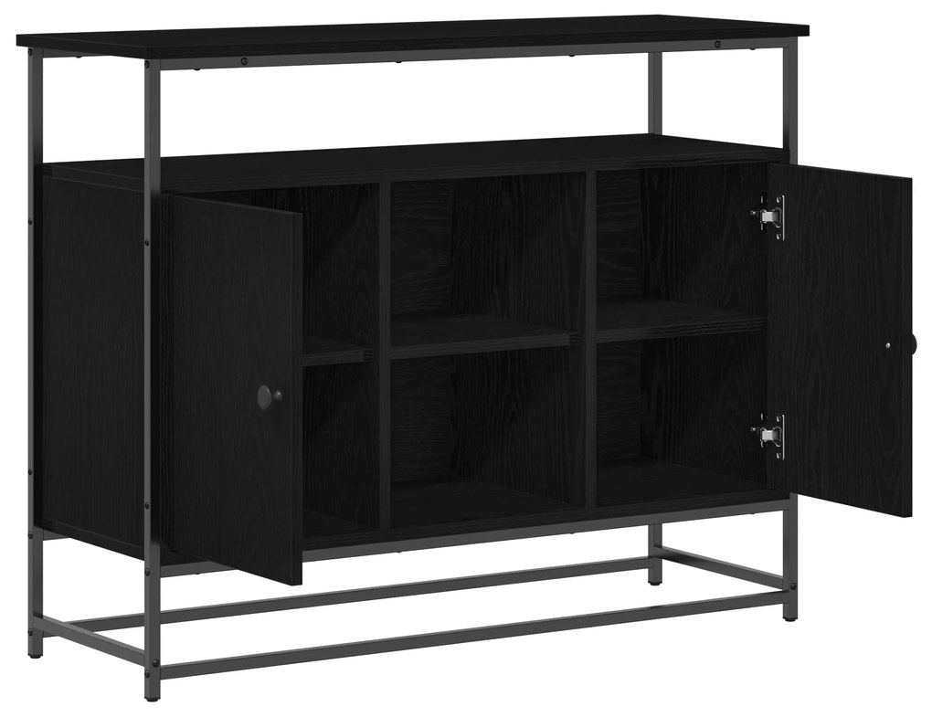 vidaXL Μπουφές Μαύρο Δρυς 100x35x80 εκ. Επεξεργασμένο Ξύλο και Ατσάλι