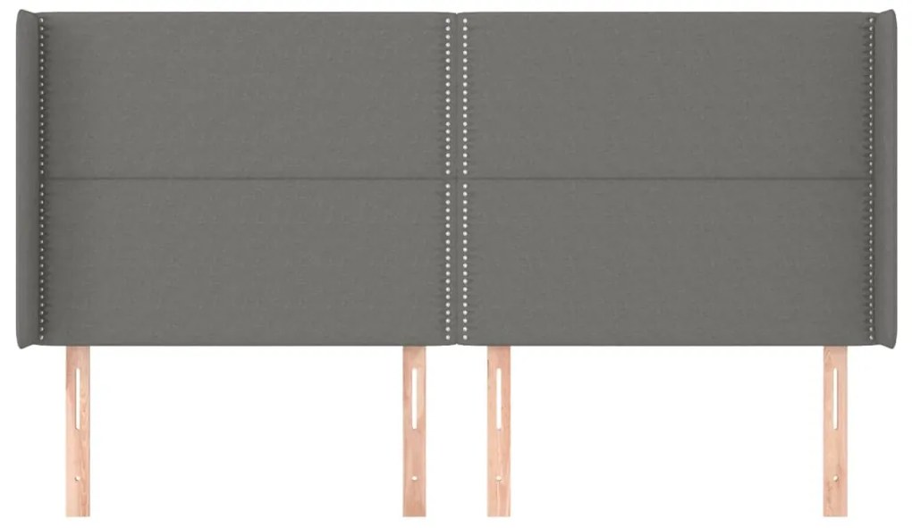 vidaXL Κεφαλάρι με Πτερύγια Σκούρο Γκρι 203x16x118/128 εκ. Υφασμάτινο