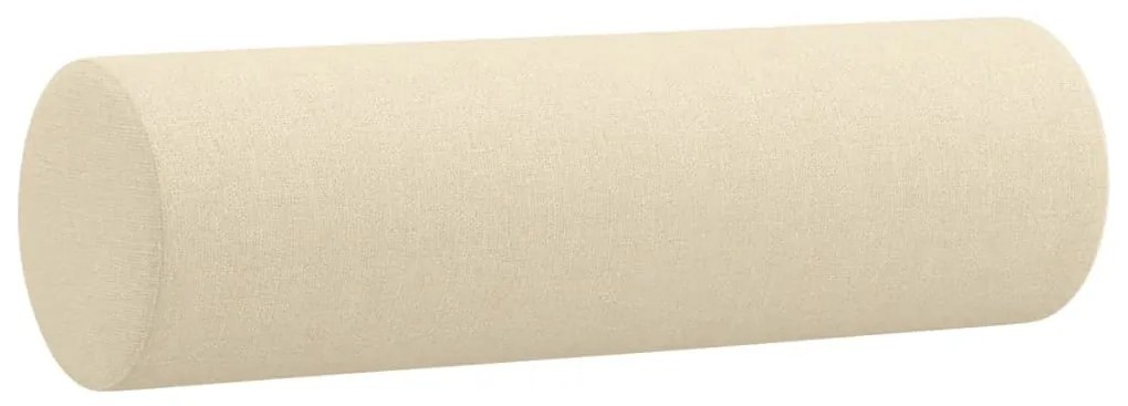 vidaXL Μαξιλάρια Διακοσμητικά 2 τεμ. Κρεμ Ø15x50 εκ. Υφασμάτινα