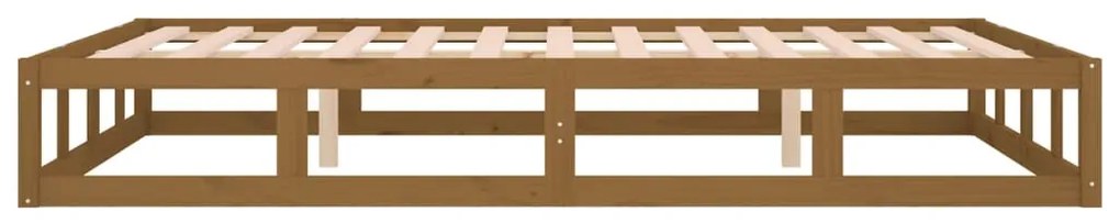 vidaXL Σκελετός κρεβατιού Honey Brown 150x200 cm King Size Μασίφ Ξύλο