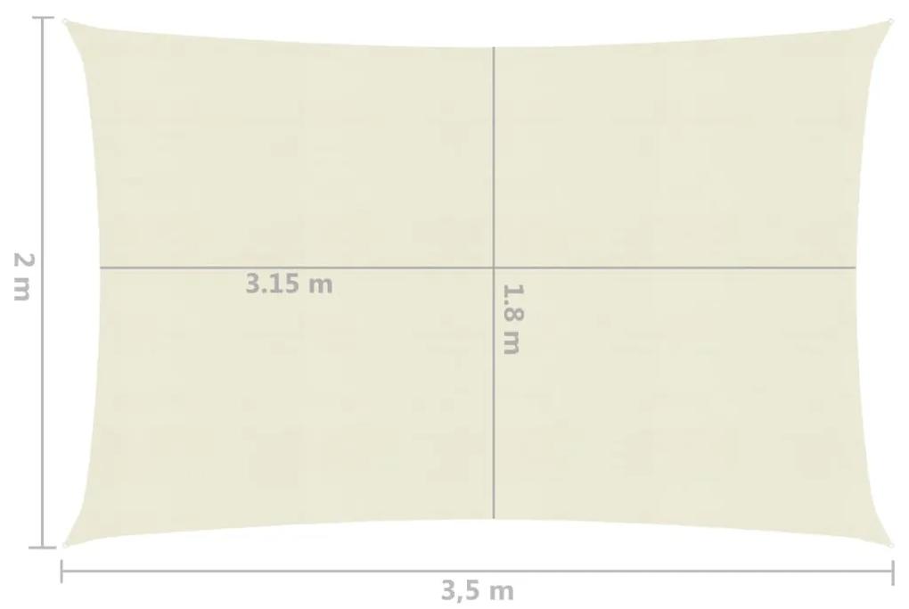 vidaXL Πανί Σκίασης Κρεμ 2 x 3,5 μ. από HDPE 160 γρ./μ²