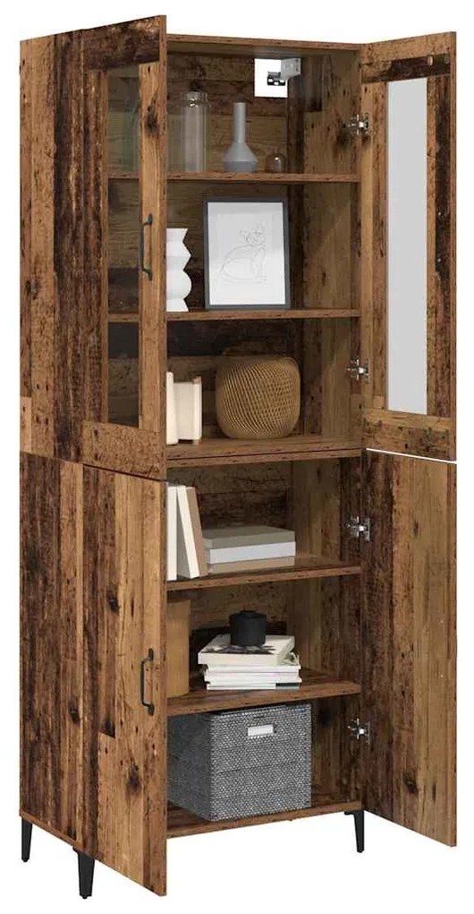 vidaXL Highboard 2 pcs Παλαιό ξύλο 69.5 x 34 x 180 εκ.