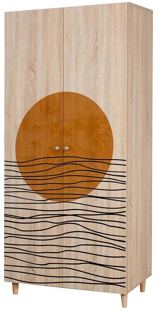 Ντουλάπα Δίφυλλη Lidya 869VEL8681 90x52x192cm Multi Δίφυλλη