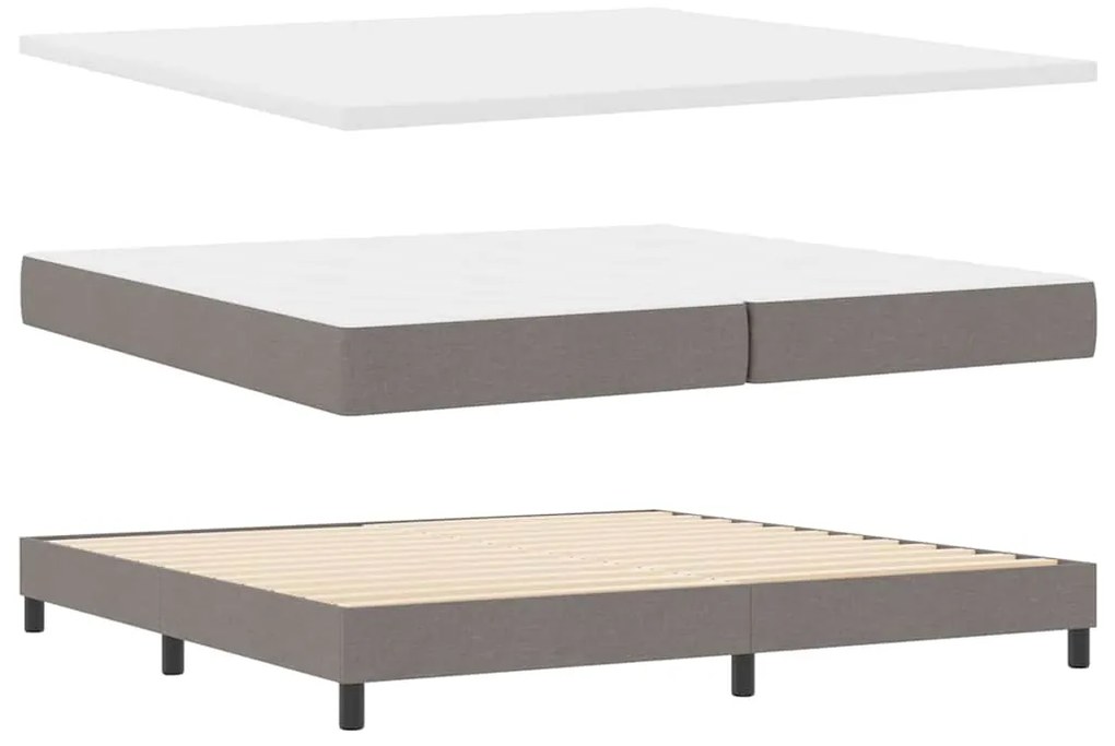 vidaXL Κρεβάτι box spring με στρώμα Taupe 200 x 200 cm ύφασμα