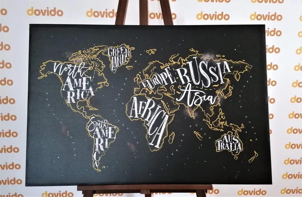 Εικόνα στον παγκόσμιο χάρτη τάσης από φελλό - 90x60  wooden