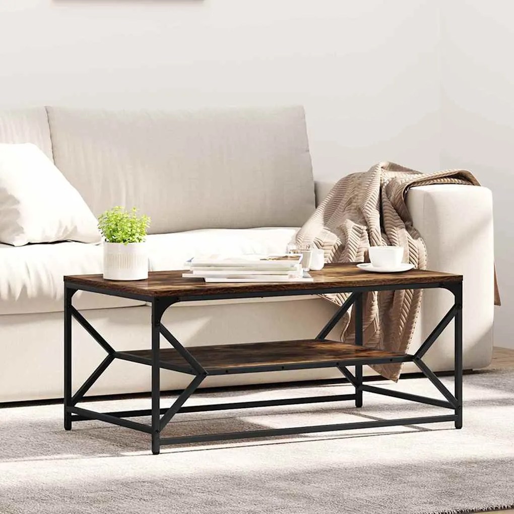 vidaXL Τραπεζάκι σαλονιού Καπνιστή δρυς 90 x 50 x 40 cm