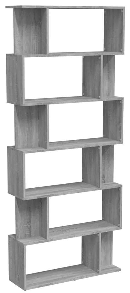 vidaXL Βιβλιοθήκη/Διαχωρ. Χώρου Γκρι Sonoma 80x24x192 εκ Επεξεργ. Ξύλο